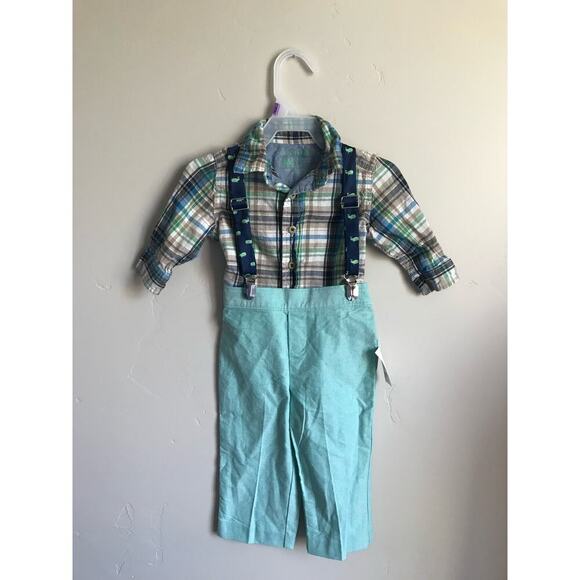 Baby Boy Suspender Pants with button up - Picture 2 of 2